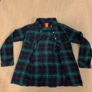 Green plaid shirt for kids